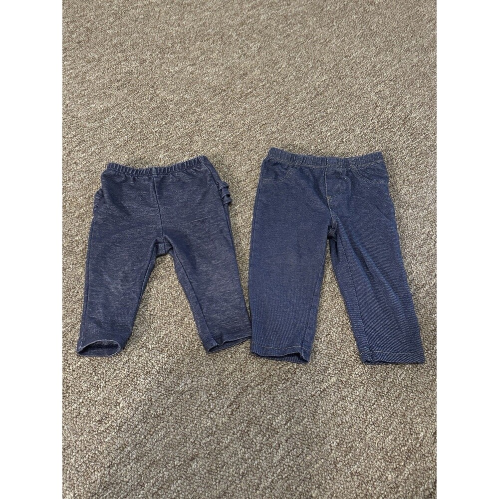 Baby Girl Toddler Dark Wash Stretch Jeans Size 12 Months Old Navy Carters Lot 2